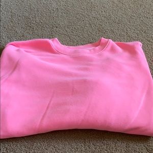 Hot pink raw hem Aerie Crew